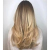 A full-length, slightly curly, mixed color gradient gray-white synthetic wig for women in Europe and America Specification image